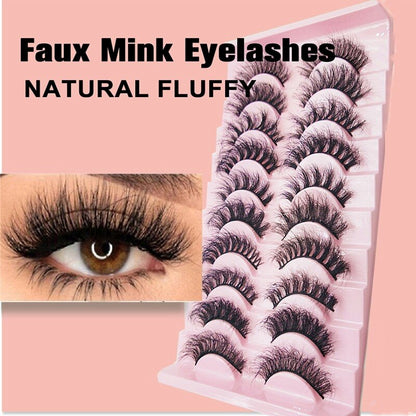 Curl 10-23mm Russian False Eyelashes, 3D Mink Eyelashes