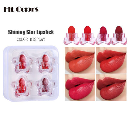 4 Colors/set Women Sexy Mini Lipstick Kit