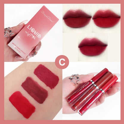 3pcs Velvet Matte Lip Gloss Set - Waterproof & Long-wear