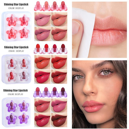 4 Colors/set Women Sexy Mini Lipstick Kit