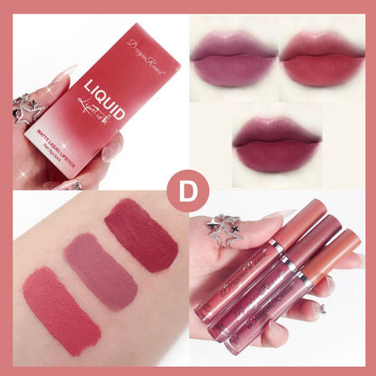 3pcs Velvet Matte Lip Gloss Set - Waterproof & Long-wear