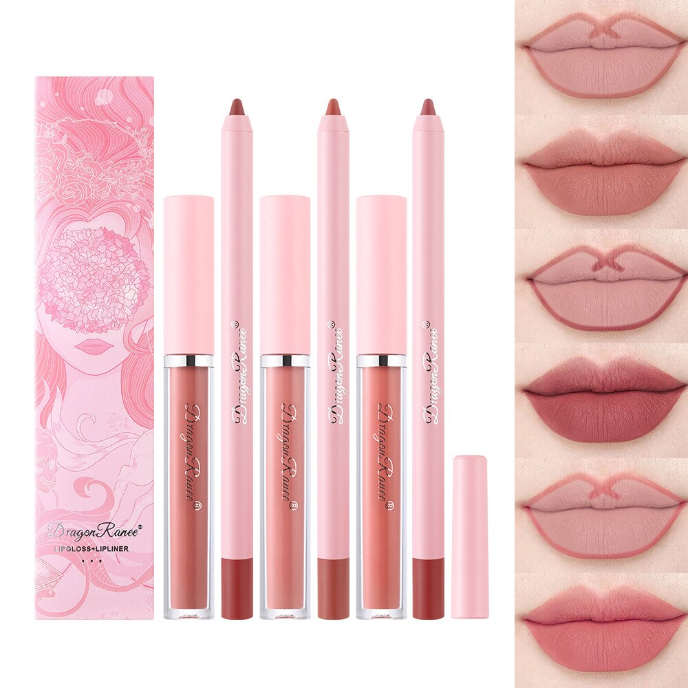 Sexy Matte Lipstick Lipliner Pencil Set