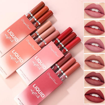 3pcs Velvet Matte Lip Gloss Set - Waterproof & Long-wear