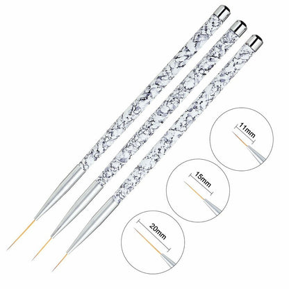 3pcs Nail Art Brush Painting Pen